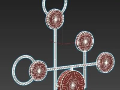 zingy brass wall sconce with four circles 3D model