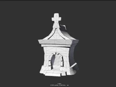 Cartoon Stylized low poly Chapel Game Asset Low-poly 3D model