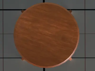 Round coffee table PBR 3D model