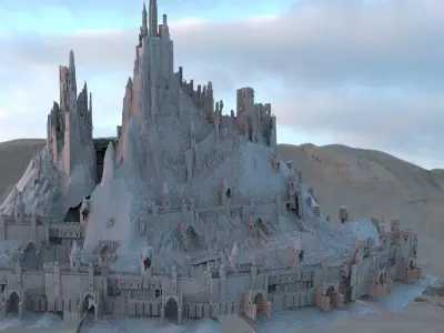 Castle inspired by European design Fortress version 3D model