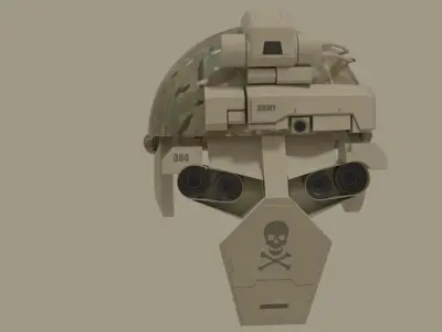 sci fi army helmet Low-poly 3D model