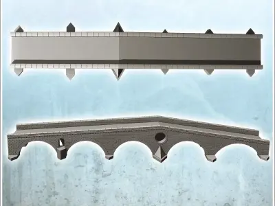 Pietra Bridge Verona Italy - World War Two Second WWII Front Eas 3D print model