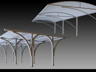41 Urban Carports- Kitbash- High detail 3d models 3D model