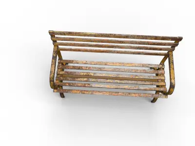 Very Old Street Bench Terror Low-poly 3D model