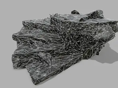 Stair rock Low-poly 3D model purchase