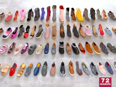 Ultimate Shoe Pack 72 Footwear Assets Low-poly 3D model