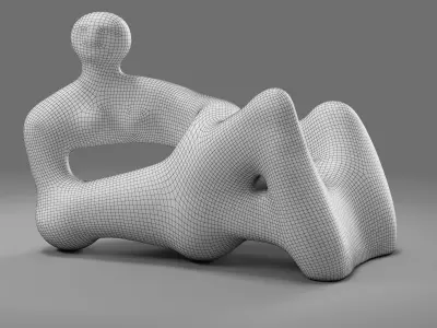 Henry Moore Recumbent Figure Low-poly 3D model