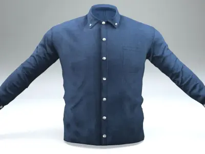 Blue Shirt Low-poly 3D model