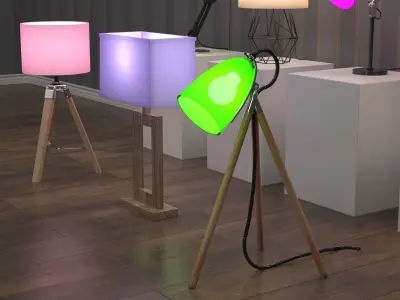 12 home lamps set 3D model