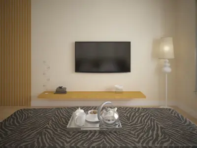 Modern Bedroom Interior scene 3D model 3D model