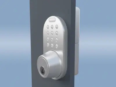 Round Digital Door Lock  Low-poly 3D model