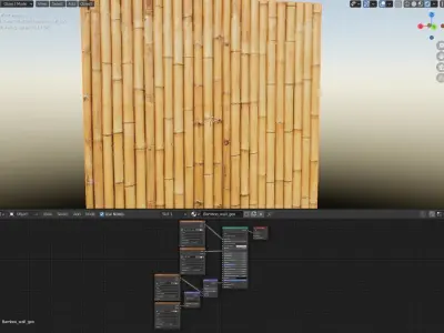 Ultra realistic  bamboo wall geometry  3D model