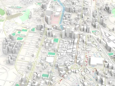 Cityscape Busan South Korea 3D model