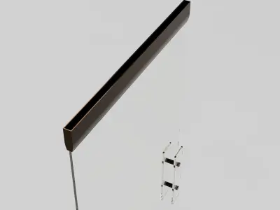 Glass Door with Plinth Brown 3D model