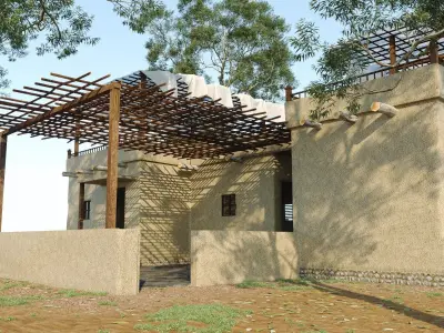 Desert House   Low-poly 3D model