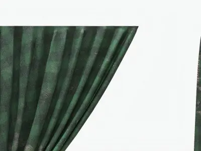 4K Damaged Old Curtain 3D model