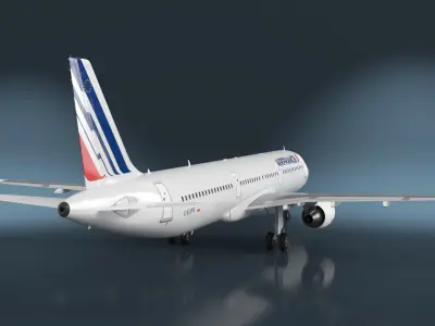  Air France Airbus A321 with Cabin and Cockpit Rigged for Maya 