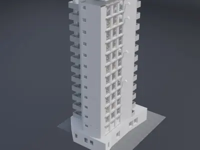 High Rise 1 Low-poly 3D model