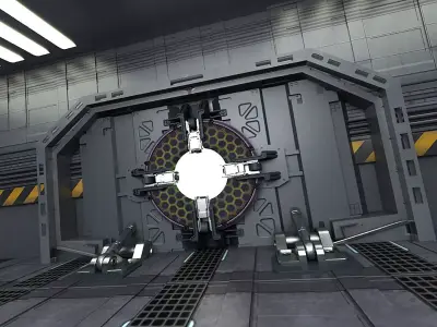 SciFi Corridor modular sci-fi hallway 3D model