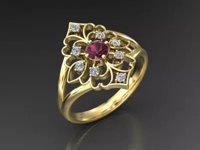 Diamond Ring 3D print model