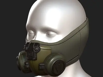 Gas mask helmet scifi fantasy armor hats military Low-poly  Low-poly 3D model