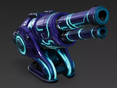 Sci-Fi Turret Low-poly 3D model order