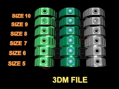 Signet Diamond Bezel Ring Band Tappered Box Step Mix Size 3D print model