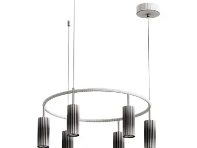 Kendo pendant chandelier in black 3D model