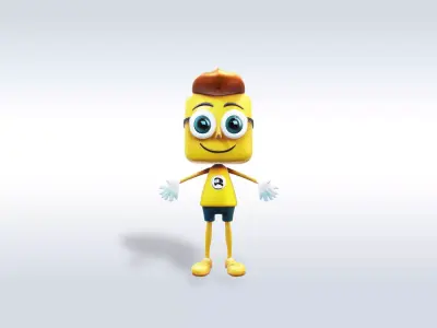 Cartoon character t stylized computer pc 3D model