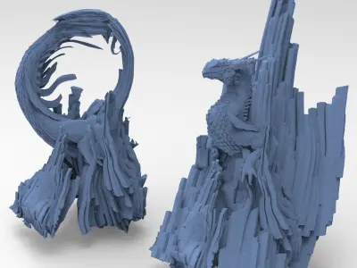 Dark Crystal element rocks 2 versions 3D model