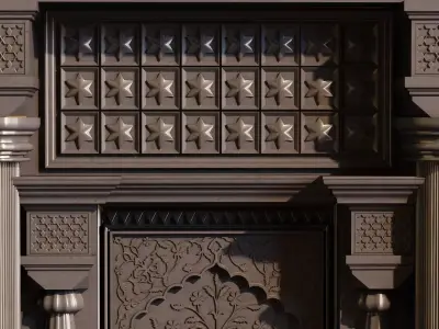  islamic morocco plaster wall 943 Low-poly 3D model