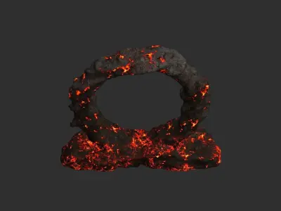 Stone Portal - Lava Low-poly 3D model