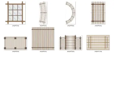 2D Outdoor top View Pergola Plans PNG PSD PDF 13 layers  Texture