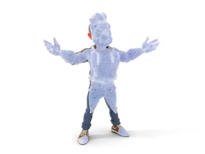 Stylish Bearded Character with Denim Jacket Rigged and Animated Low-poly 3D model