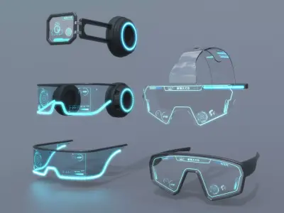 Sci fi glasses and helmet pack x5