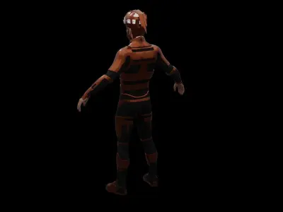 Sci-fi male character low-poly 3D model