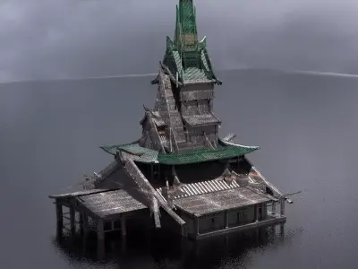 Samurai Temple Ruin 6  3D model