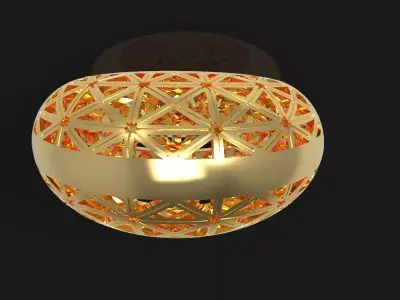Ring - 1 gold and orange light fixture 3D print model