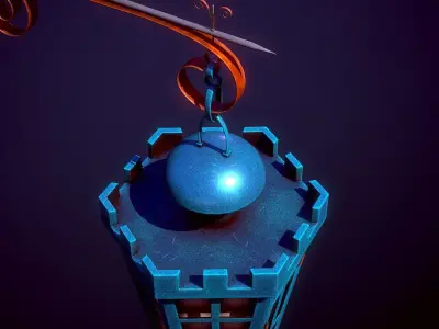 Street lamp Low-poly 3D model 23