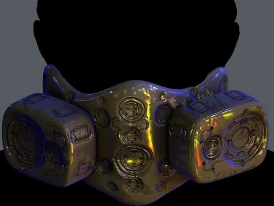 Gas mask helmet 3d model scifi Low-poly Low-poly 3D model Low-poly 3D model 73