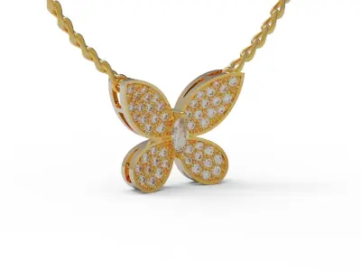 Butterfly pendant 3D print model