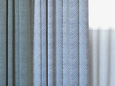 Curtains 59 Curtains with Tulle Novum and Linum 3D model