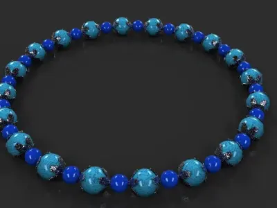 Bracelet turquoise beaded necklace Free 3D model