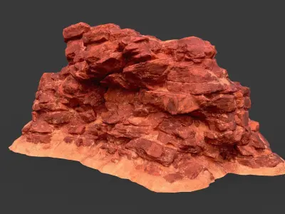 Low poly Big Canyon Sandstone Cliff Collection 210323 Low-poly 3D model