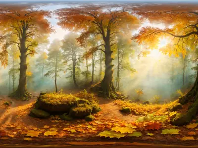 HDRI Next Level Forrest Panoramas Low-poly 3D model