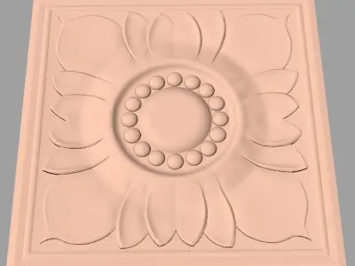 Furniture decoration round flower 3D STL model for CNC E900 3D model