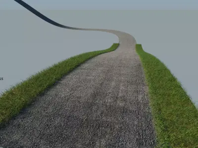 Tileable Gravel Driveway Low-poly 3D model