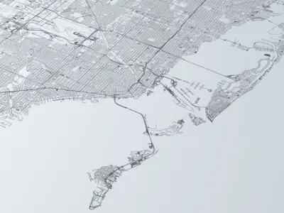 Miami Road Network and Streets 3D model