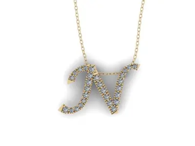 Pendant Alphabet Letter N 3D print model