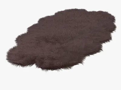 Carpet of artificial sheepskin brown 3D model